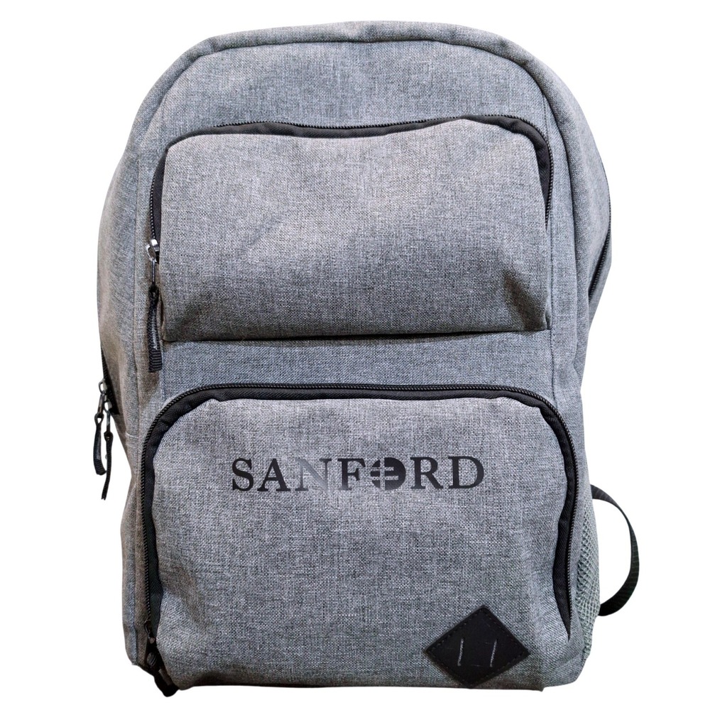 Sanford Gray Heathered Backpack‎ School Laptop Bag Padded Straps Multi Pocket